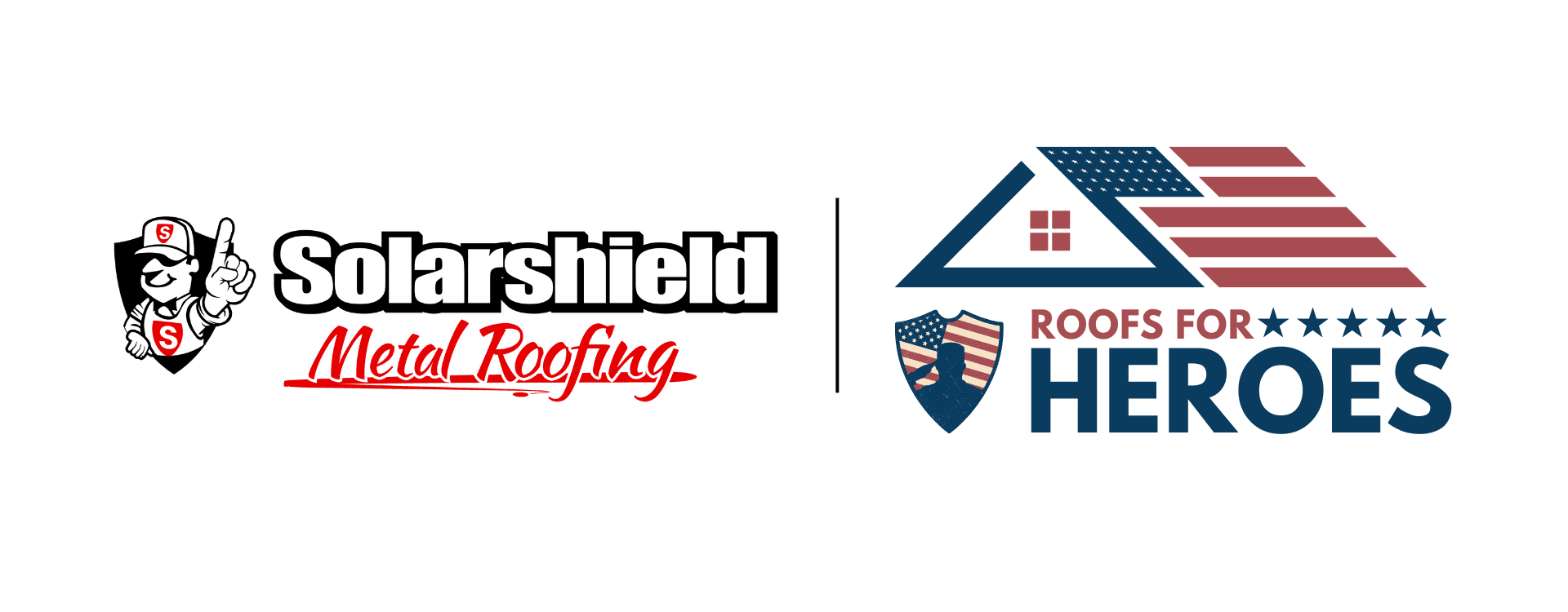 The Solarshield Roofs for Heroes logo.